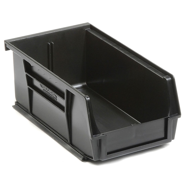 Global Industrial Hang & Stack Storage Bin, Plastic, Black, 3 in H 269681BK - main